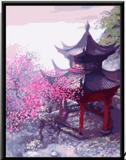 Blossom Pagoda Garden - 40x50 cm paint by numbers kit