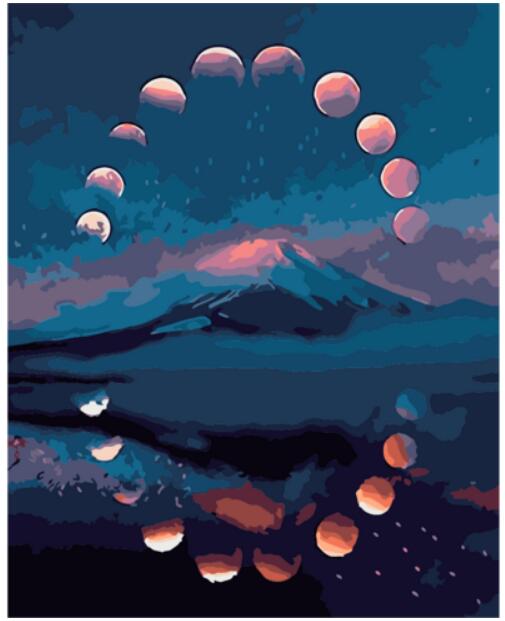 Moon Cycle Mountains - 40x50 cm paint by numbers kit