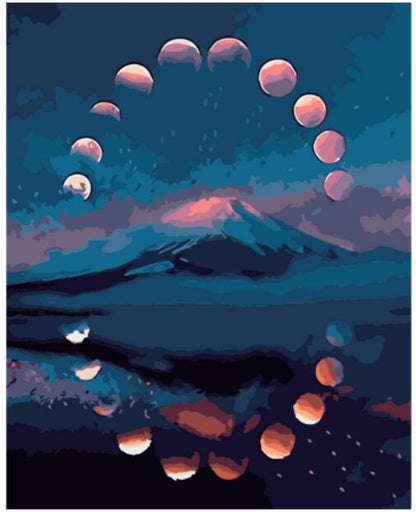Moon Cycle Mountains - 40x50 cm paint by numbers kit
