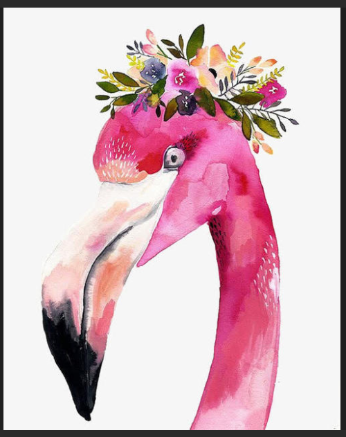 Floral Pink Flamingo - 40x50 cm paint by numbers kit