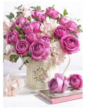 Pink Roses in Vintage Jug - 40x50 cm paint by numbers kit