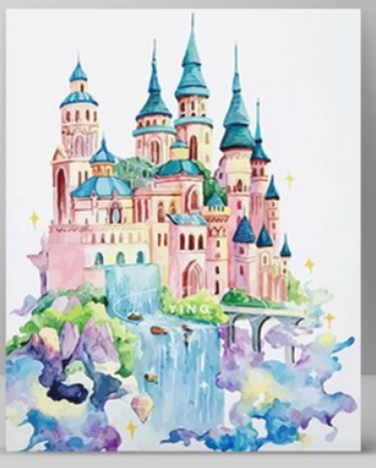 Watercolor Fairy Castle - 40x50 cm paint by numbers kit