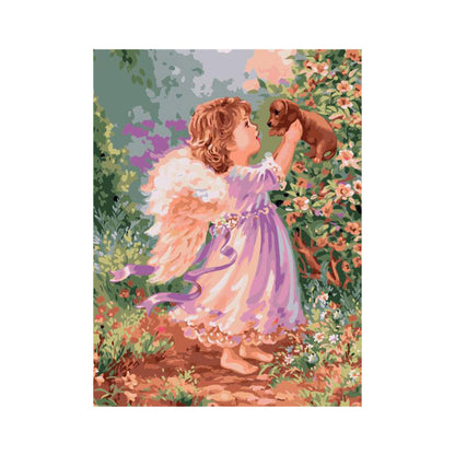 Little Angel and Puppy - 40x50 cm paint by numbers kit