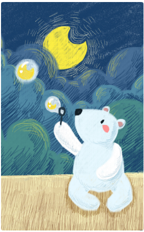 Little Polar Bear Moonlight - 40x50 cm paint by numbers kit