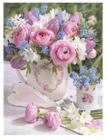 Pink Garden Bouquet - 40x50 cm paint by numbers kit