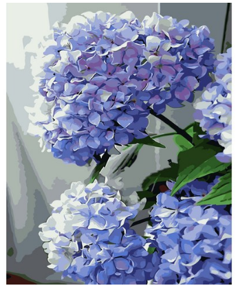 Blue Hydrangea Garden - 40x50 cm paint by numbers kit