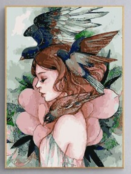 Dreaming Woman with Birds - 40x50 cm paint by numbers kit