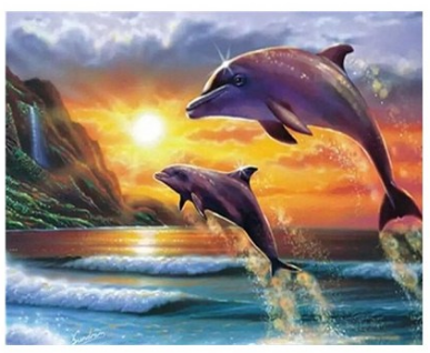 Dolphins at Sunset - 40x50 cm paint by numbers kit