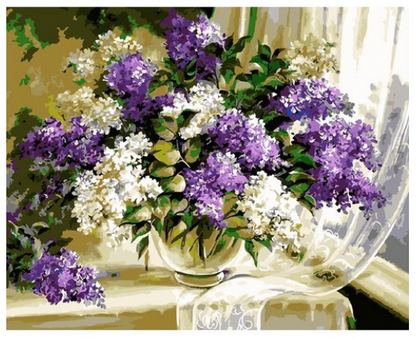 Lilac Bouquet by the Window - 40x50 cm paint by numbers kit