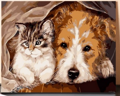 Cozy Cat and Dog Companions - 40x50 cm paint by numbers kit