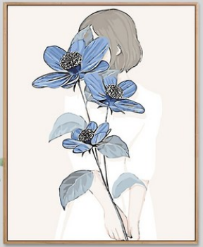 Blue Blossoms Silhouette - 40x50 cm paint by numbers kit