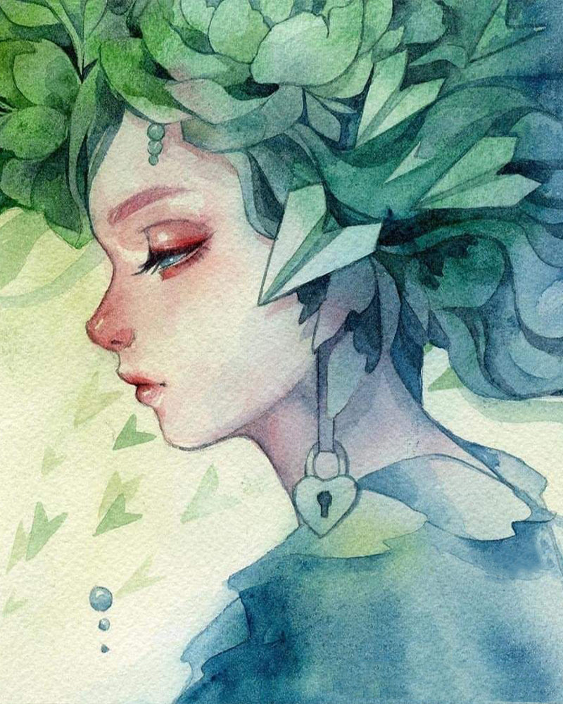 Botanical Dream Maiden - 40x50 cm paint by numbers kit