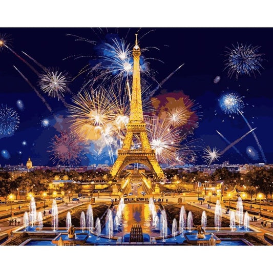 Eiffel Tower Fireworks - 40x50 cm paint by numbers kit