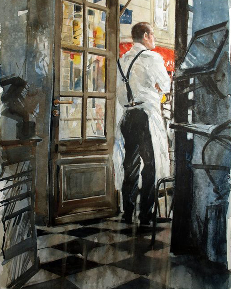 Quiet Cafe Waiter - 40x50 cm paint by numbers kit