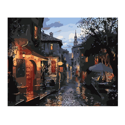 Lantern Street at Dusk - 40x50 cm paint by numbers kit