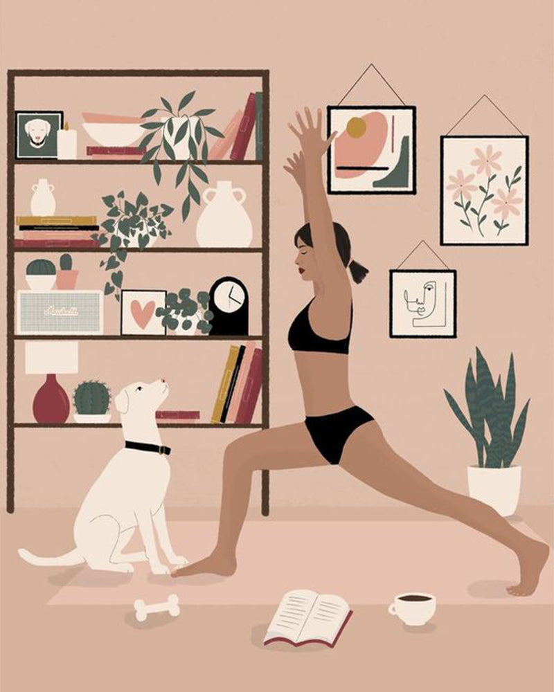 Morning Yoga with Dog - 40x50 cm paint by numbers kit