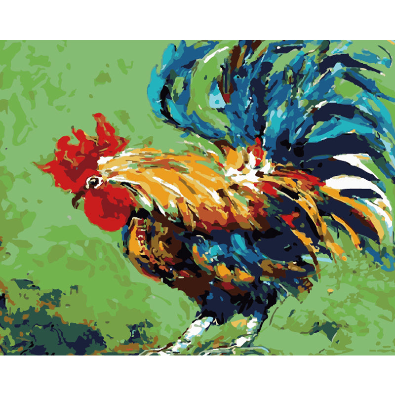 Vibrant Rooster Portrait - 40x50 cm paint by numbers kit