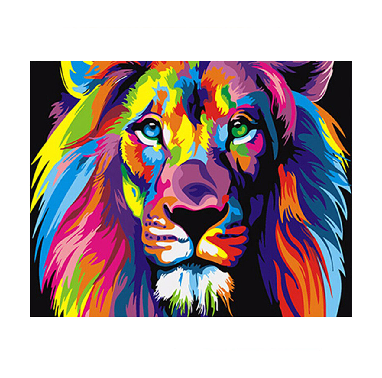 Rainbow Lion Portrait - 40x50 cm paint by numbers kit