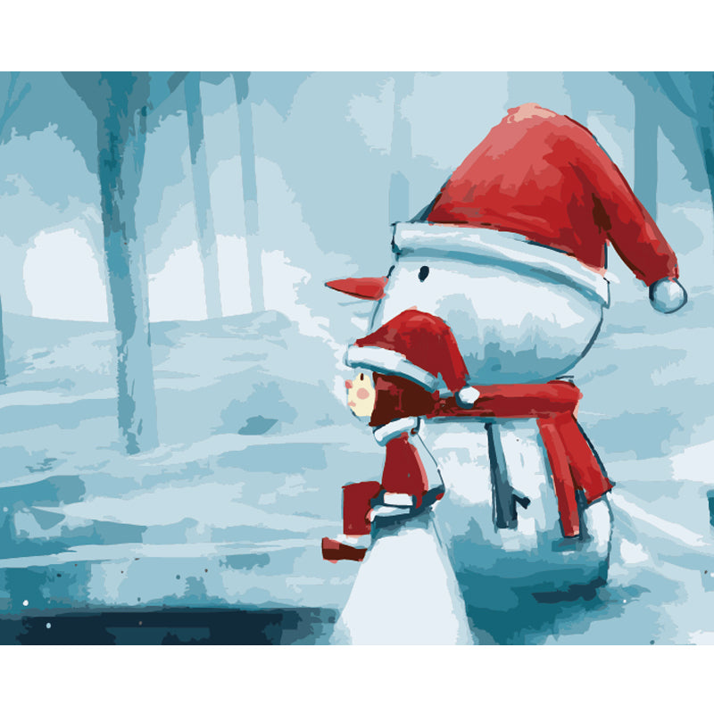 Snowman Winter Hug - 40x50 cm paint by numbers kit