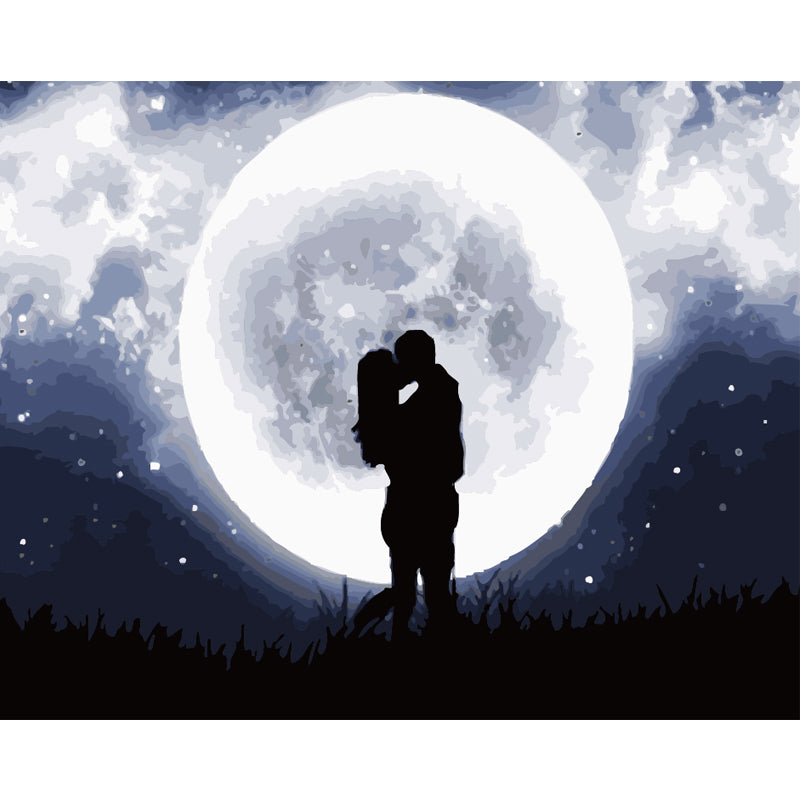 Love Beneath the Full Moon - 40x50 cm paint by numbers kit