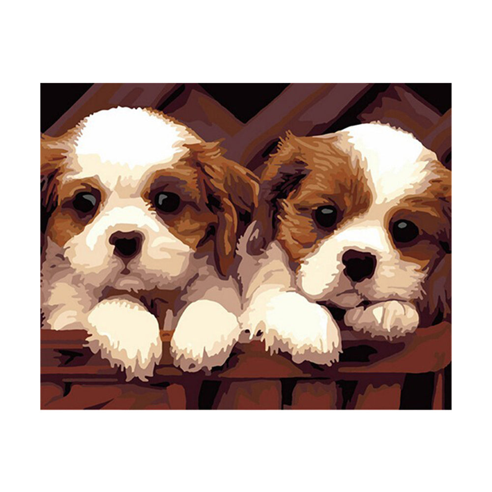Sweet Puppy Pair - 40x50 cm paint by numbers kit