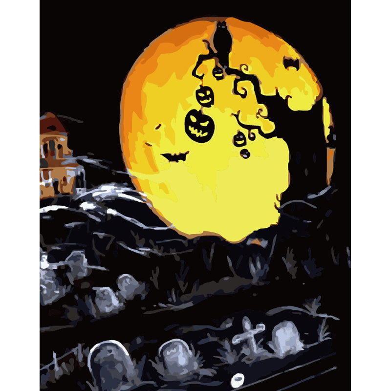 Haunted Moonlit Graveyard - 40x50 cm paint by numbers kit