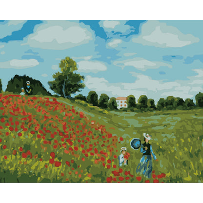 Poppies Across the Meadow - 40x50 cm paint by numbers kit