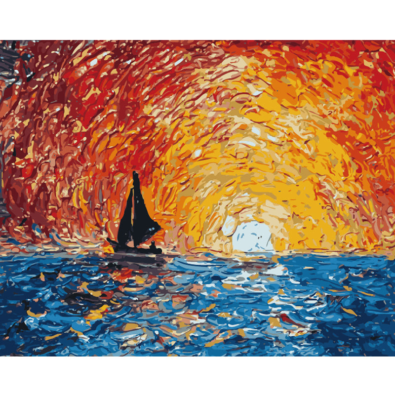 Sailing Into the Golden Sunset - 40x50 cm paint by numbers kit