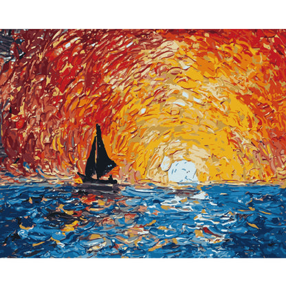 Sailing Into the Golden Sunset - 40x50 cm paint by numbers kit