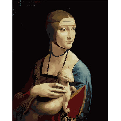 Renaissance Lady with White Ermine - 40x50 cm paint by numbers kit