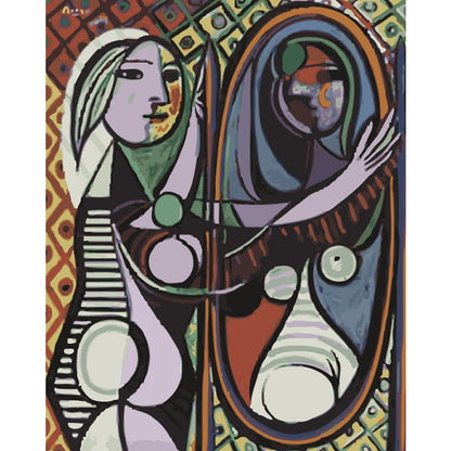 Cubist Woman Before a Mirror - 40x50 cm paint by numbers kit