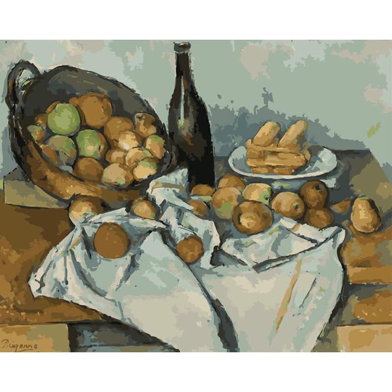 Rustic Bread and Fruit Still Life - 40x50 cm paint by numbers kit