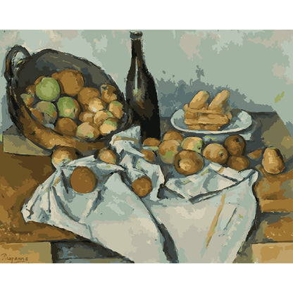 Rustic Bread and Fruit Still Life - 40x50 cm paint by numbers kit