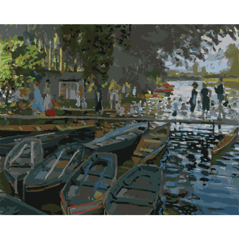 Quiet Boats by the Canal - 40x50 cm paint by numbers kit