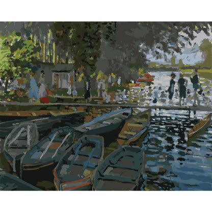 Quiet Boats by the Canal - 40x50 cm paint by numbers kit