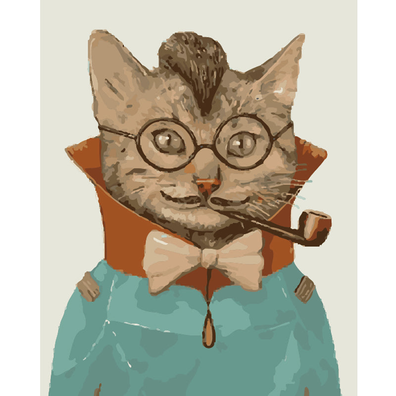 Distinguished Cat with Pipe - 40x50 cm paint by numbers kit