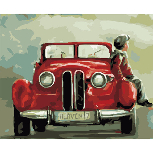 Vintage Red Car - 40x50 cm paint by numbers kit