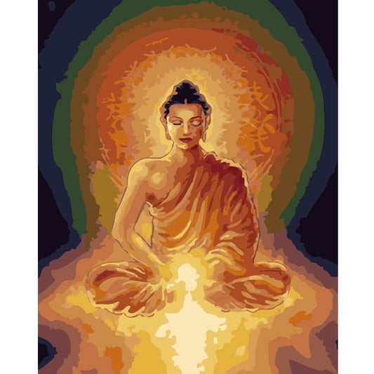 Golden Meditation Buddha - 40x50 cm paint by numbers kit