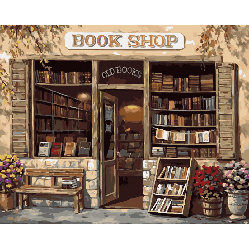 Old Bookshop Corner - 40x50 cm paint by numbers kit