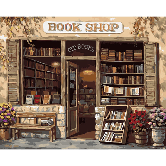 Old Bookshop Corner - 40x50 cm paint by numbers kit