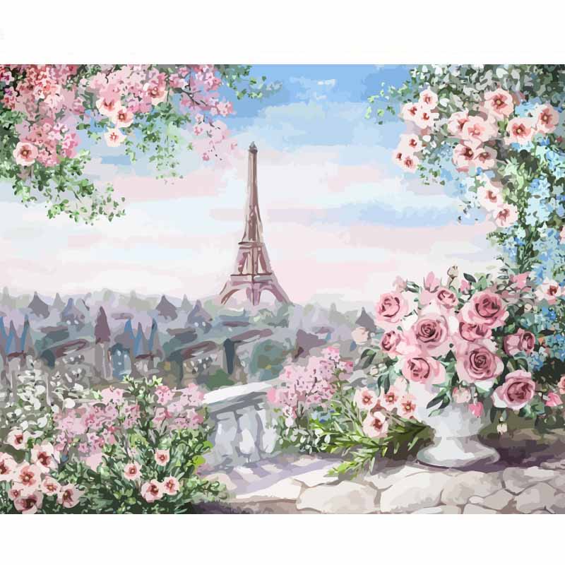 Paris Rose Garden View - 40x50 cm paint by numbers kit