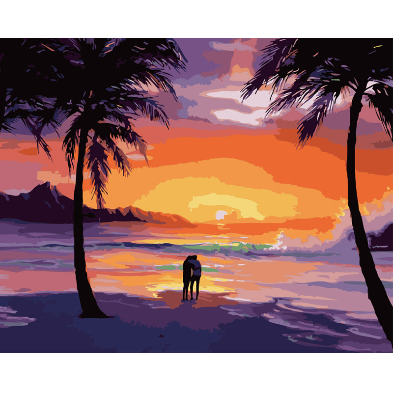 Romantic Tropical Sunset - 40x50 cm paint by numbers kit