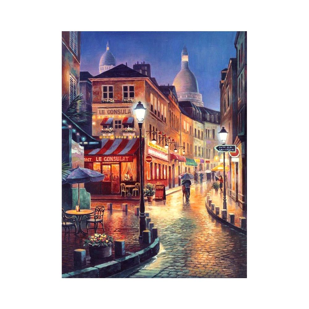 Rainy Evening in Montmartre - 40x50 cm paint by numbers kit
