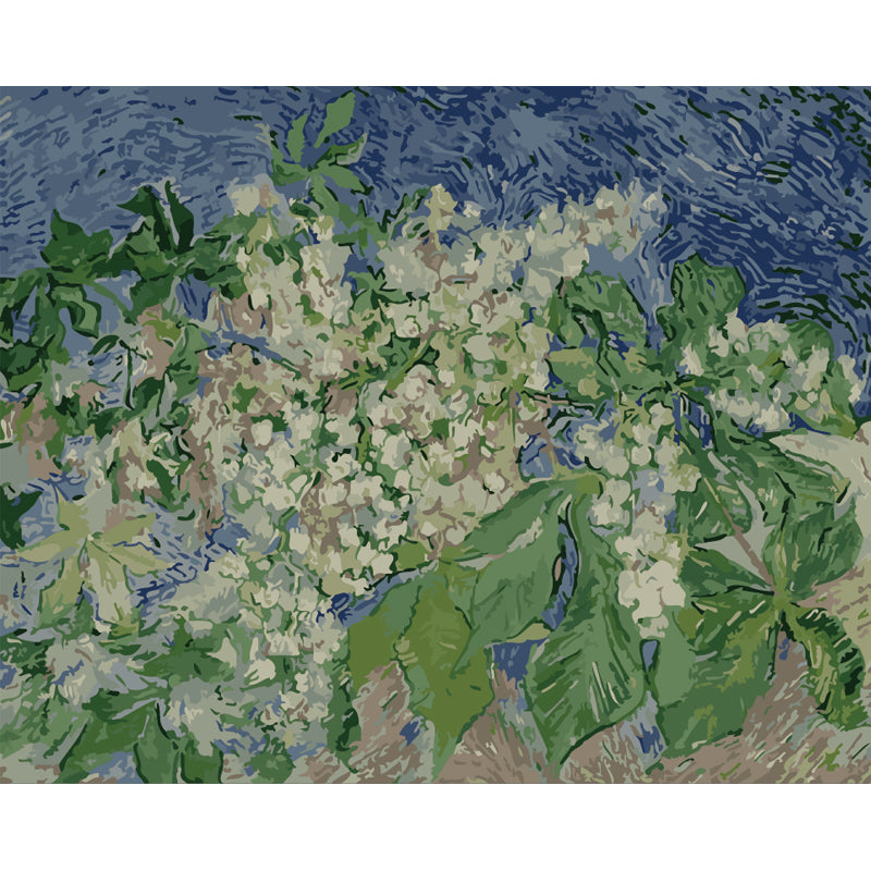 White Lilacs Under Blue Sky - 40x50 cm paint by numbers kit