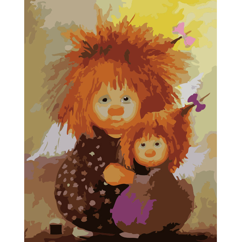 Warm Forest Doll Embrace - 40x50 cm paint by numbers kit