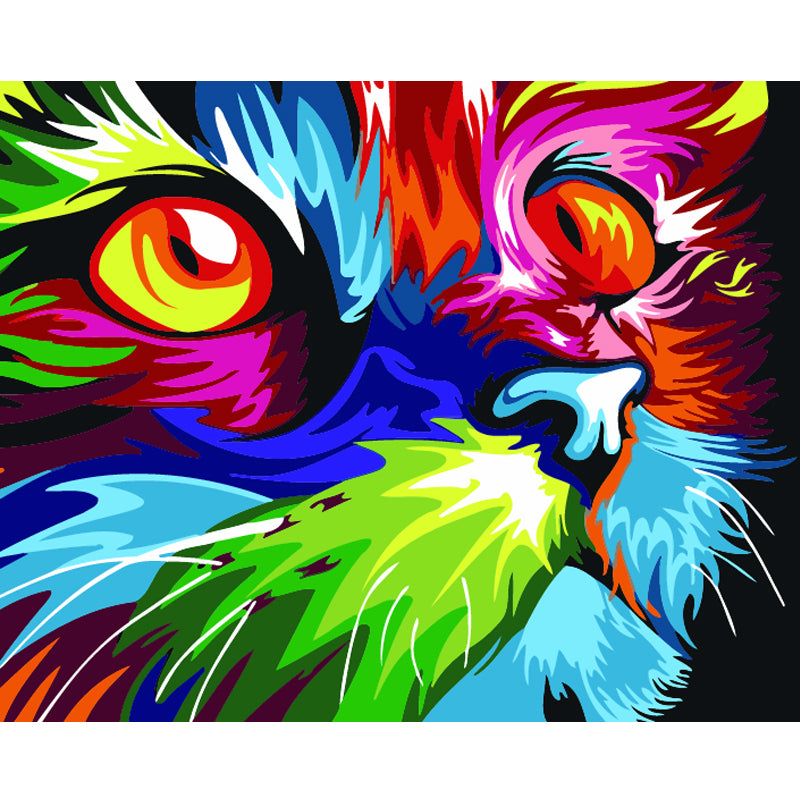 Neon Cat Gaze - 40x50 cm paint by numbers kit