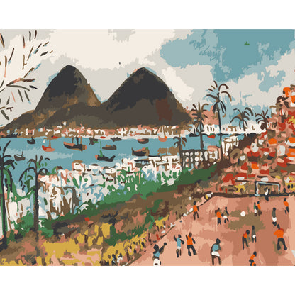 Tropical Twin Peaks Bay - 40x50 cm paint by numbers kit