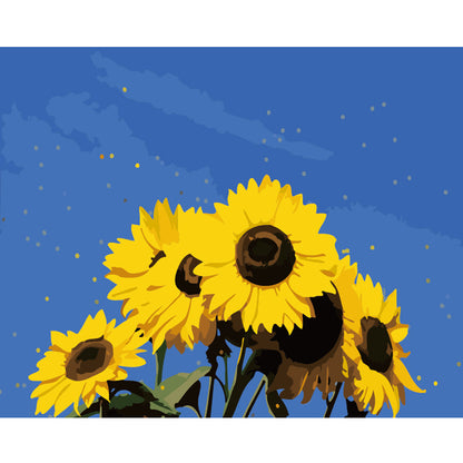 Sunflowers Against Blue Sky - 40x50 cm paint by numbers kit