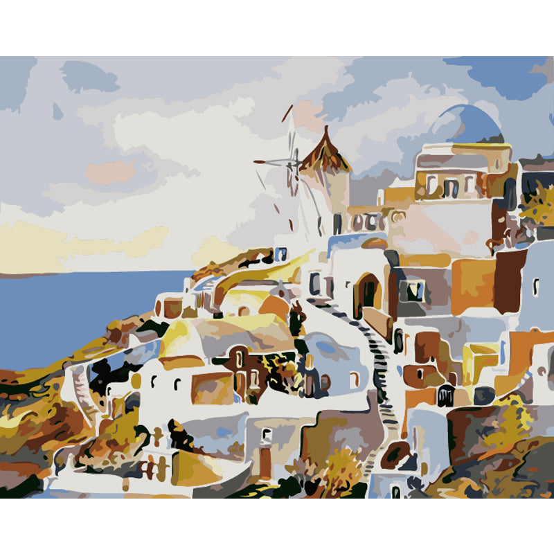 Sunlit Island Village - 40x50 cm paint by numbers kit