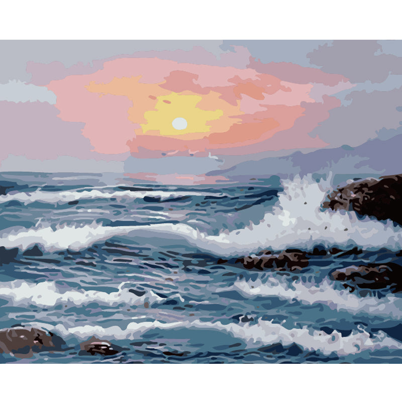 Blush Sunset Waves - 40x50 cm paint by numbers kit